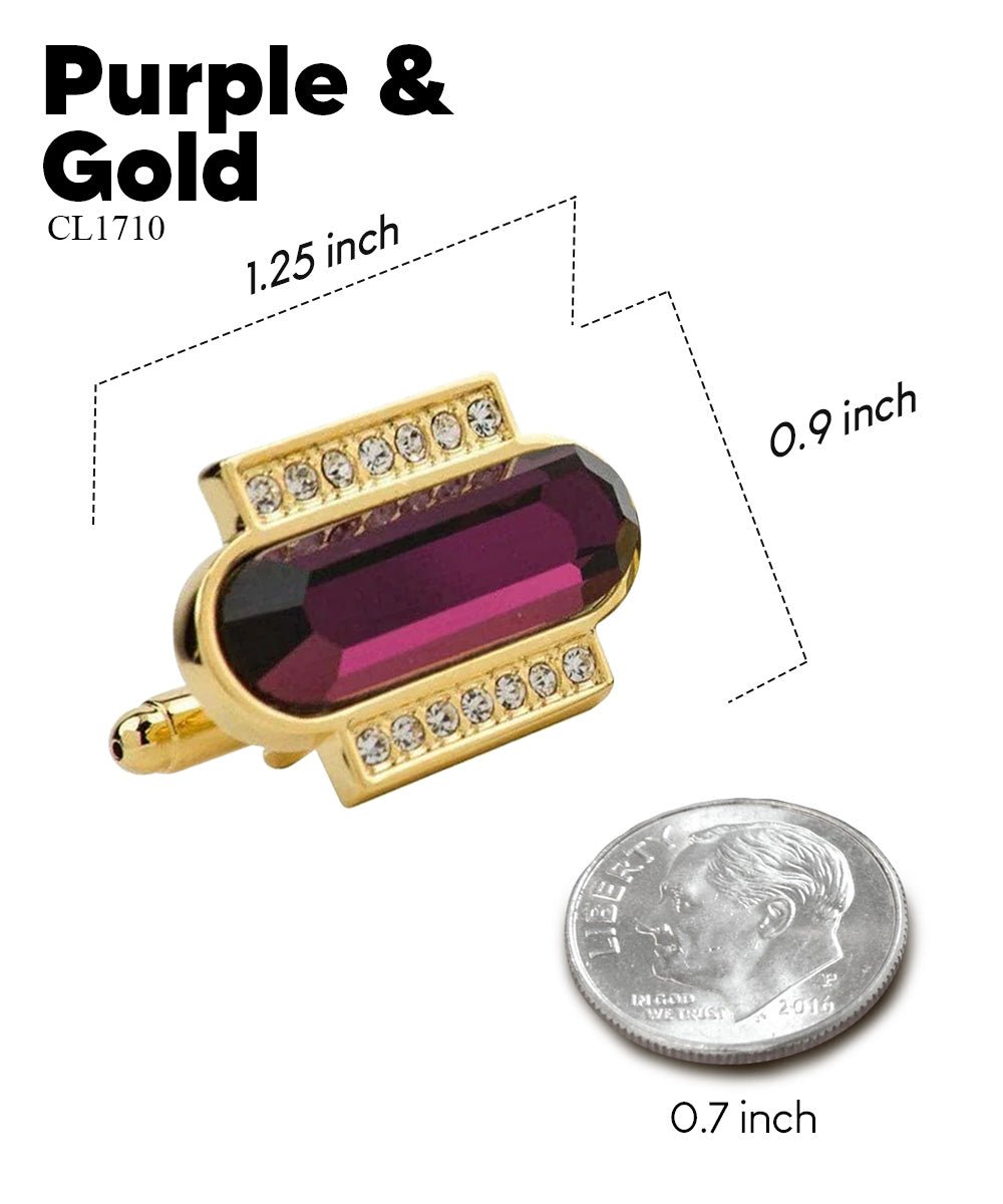 Bling Colorstone Cufflinks with Capsule Setting in a Box by Vittorio Vico (CL17XX) (cl - 1710) for Independent Retail Stores by Dubal Brothers