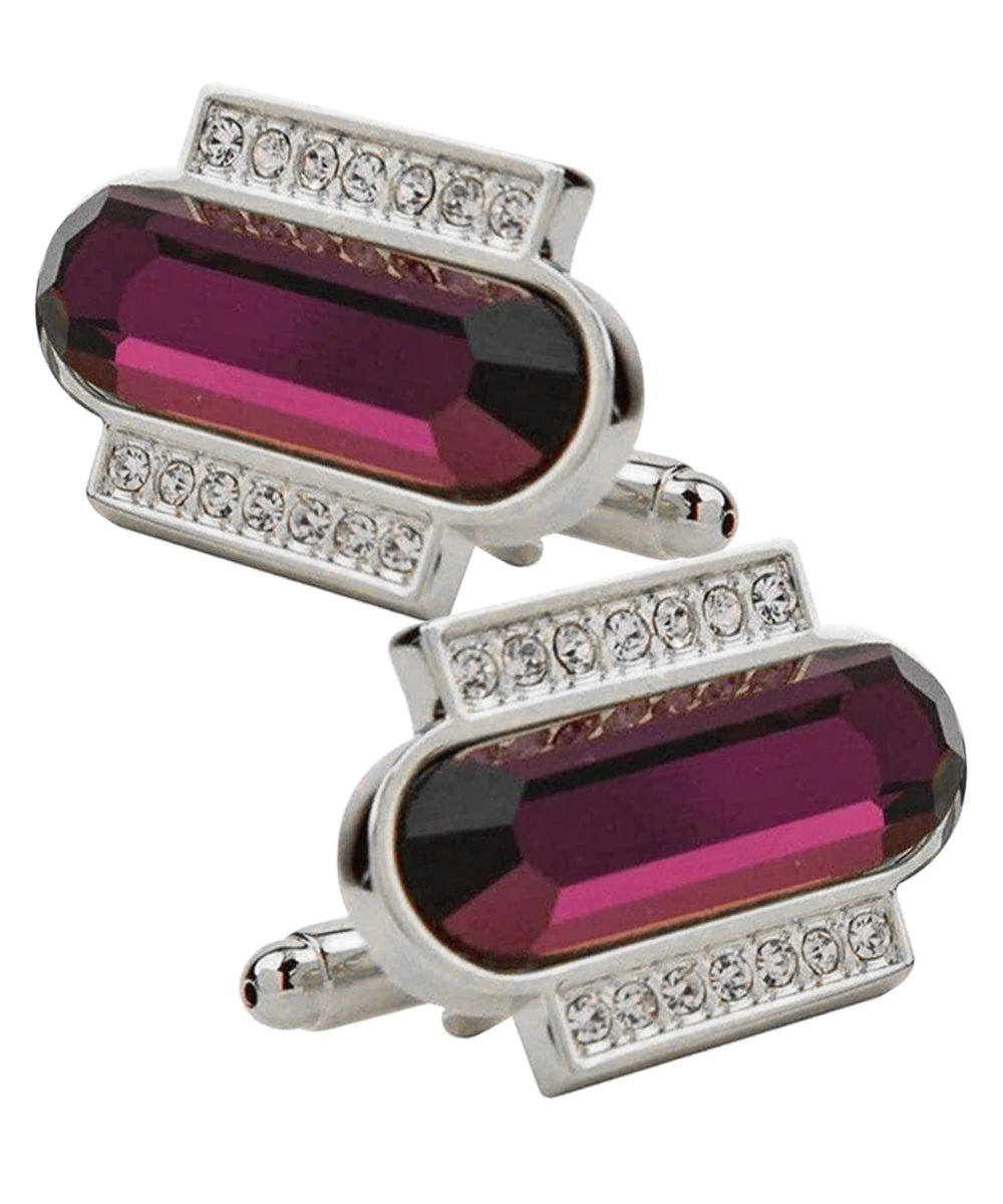 Bling Colorstone Cufflinks with Capsule Setting in a Box by Vittorio Vico (CL17XX) (cl - 1711) for Independent Retail Stores by Dubal Brothers