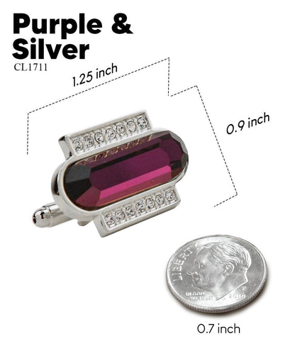 Bling Colorstone Cufflinks with Capsule Setting in a Box by Vittorio Vico (CL17XX) (cl - 1711) for Independent Retail Stores by Dubal Brothers