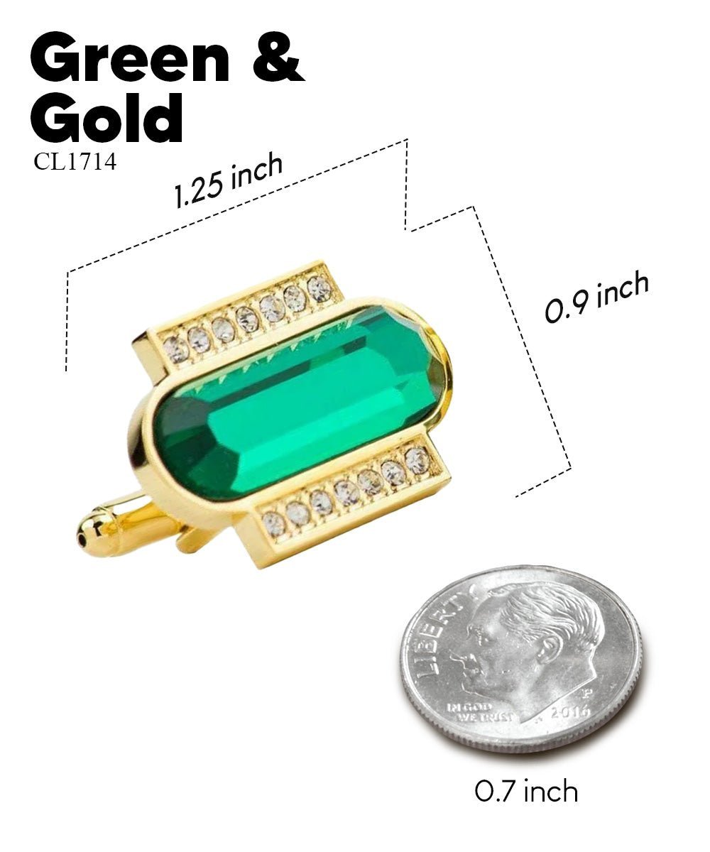 Bling Colorstone Cufflinks with Capsule Setting in a Box by Vittorio Vico (CL17XX) (cl - 1714) for Independent Retail Stores by Dubal Brothers