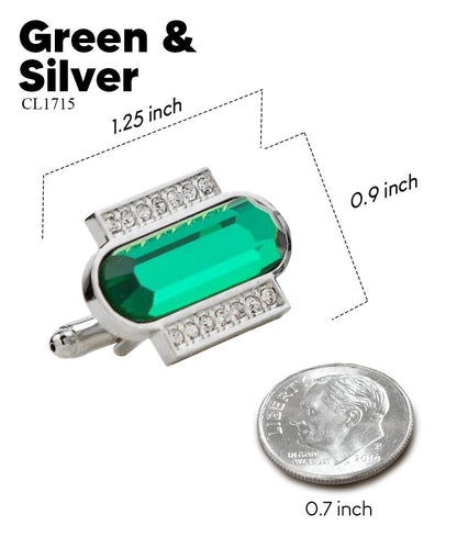 Bling Colorstone Cufflinks with Capsule Setting in a Box by Vittorio Vico (CL17XX) (cl - 1715) for Independent Retail Stores by Dubal Brothers