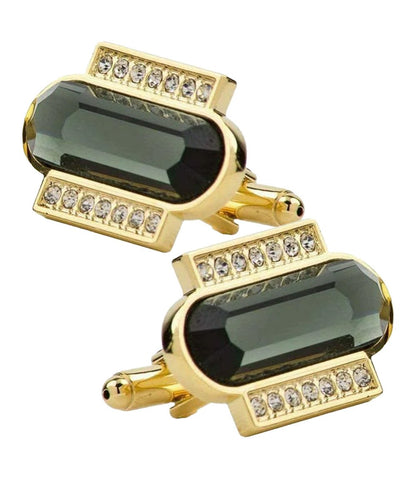 Bling Colorstone Cufflinks with Capsule Setting in a Box by Vittorio Vico (CL17XX) (cl - 1730) for Independent Retail Stores by Dubal Brothers
