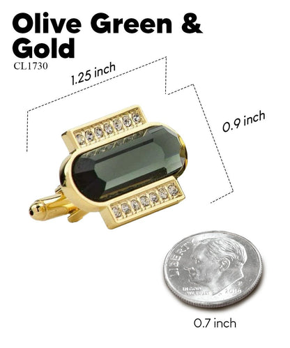 Bling Colorstone Cufflinks with Capsule Setting in a Box by Vittorio Vico (CL17XX) (cl - 1730) for Independent Retail Stores by Dubal Brothers