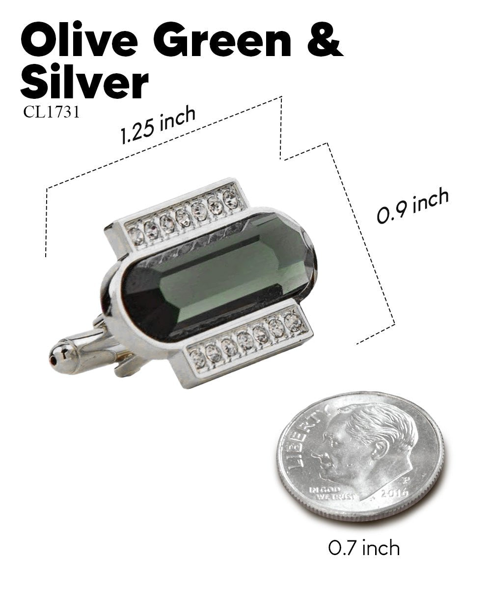 Bling Colorstone Cufflinks with Capsule Setting in a Box by Vittorio Vico (CL17XX) (cl - 1731) for Independent Retail Stores by Dubal Brothers