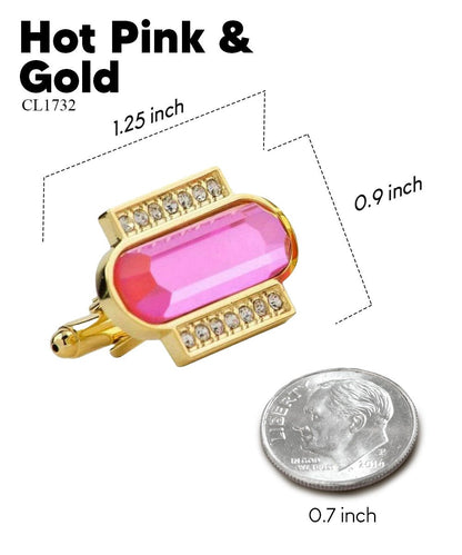 Bling Colorstone Cufflinks with Capsule Setting in a Box by Vittorio Vico (CL17XX) (cl - 1732) for Independent Retail Stores by Dubal Brothers