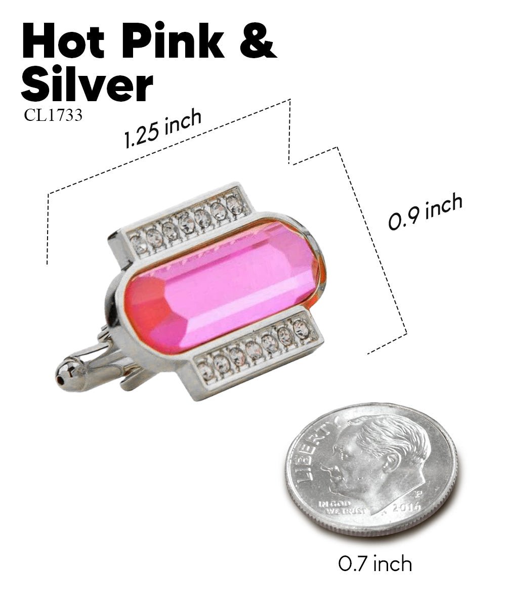 Bling Colorstone Cufflinks with Capsule Setting in a Box by Vittorio Vico (CL17XX) (cl - 1733) for Independent Retail Stores by Dubal Brothers