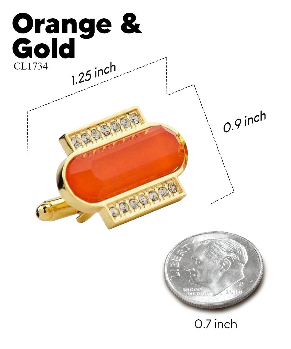 Bling Colorstone Cufflinks with Capsule Setting in a Box by Vittorio Vico (CL17XX) (cl - 1734) for Independent Retail Stores by Dubal Brothers