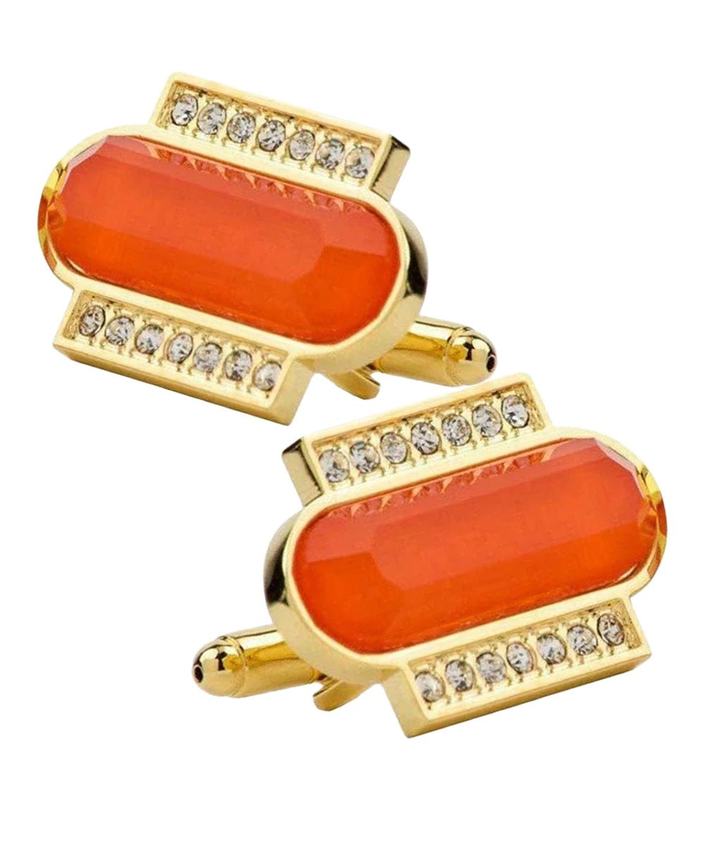 Bling Colorstone Cufflinks with Capsule Setting in a Box by Vittorio Vico (CL17XX) (cl - 1734) for Independent Retail Stores by Dubal Brothers