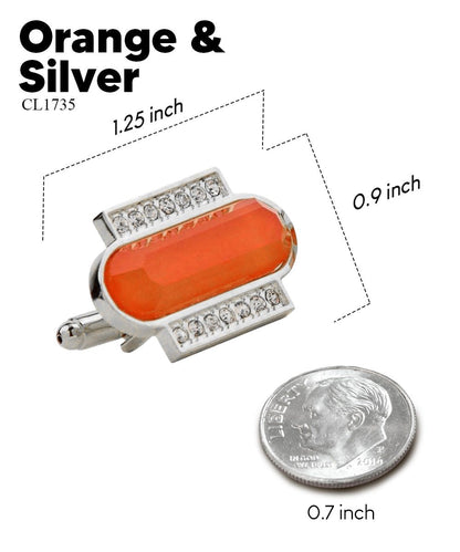 Bling Colorstone Cufflinks with Capsule Setting in a Box by Vittorio Vico (CL17XX) (cl - 1735) for Independent Retail Stores by Dubal Brothers