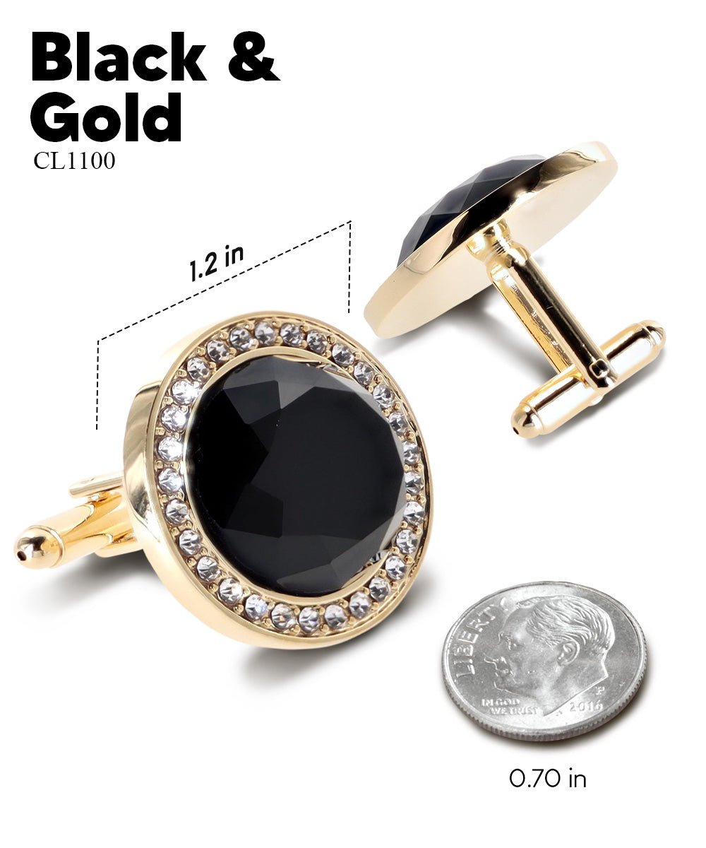 Bling Colorstone Cufflinks with Discus Setting in a Box by Vittorio Vico (CL11XX) (cl - 1100) for Independent Retail Stores by Dubal Brothers