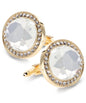 Bling Colorstone Cufflinks with Discus Setting in a Box by Vittorio Vico (CL11XX) (cl - 1102) for Independent Retail Stores by Dubal Brothers