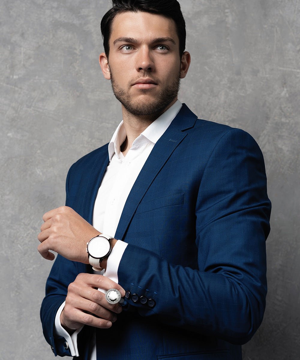 Bling Colorstone Cufflinks with Discus Setting in a Box by Vittorio Vico (CL11XX) (cl - 1103) for Independent Retail Stores by Dubal Brothers