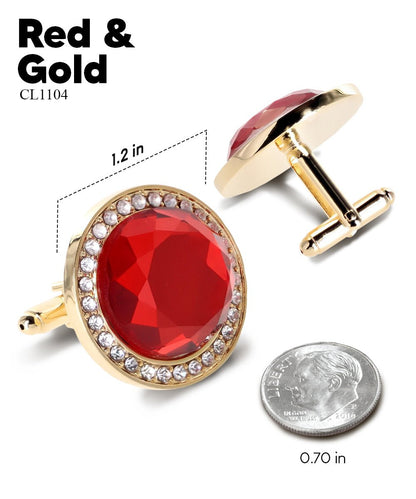 Bling Colorstone Cufflinks with Discus Setting in a Box by Vittorio Vico (CL11XX) (cl - 1104) for Independent Retail Stores by Dubal Brothers