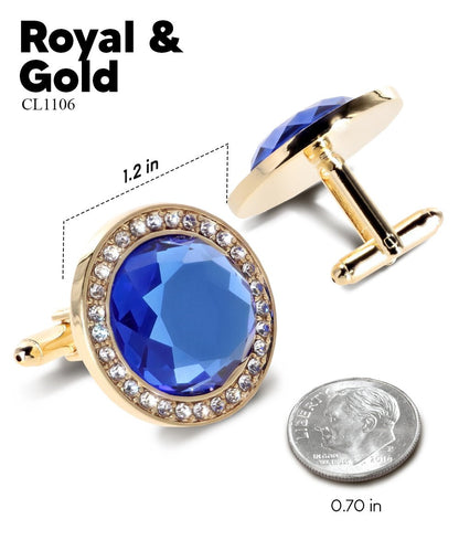 Bling Colorstone Cufflinks with Discus Setting in a Box by Vittorio Vico (CL11XX) (cl - 1106) for Independent Retail Stores by Dubal Brothers