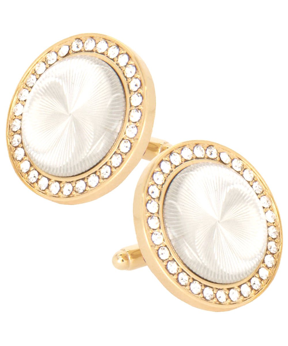 Bling Colorstone Cufflinks with Discus Setting in a Box by Vittorio Vico (CL11XX) (CL - 1122) for Independent Retail Stores by Dubal Brothers