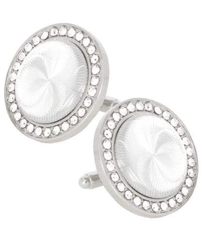 Bling Colorstone Cufflinks with Discus Setting in a Box by Vittorio Vico (CL11XX) (cl - 1123) for Independent Retail Stores by Dubal Brothers