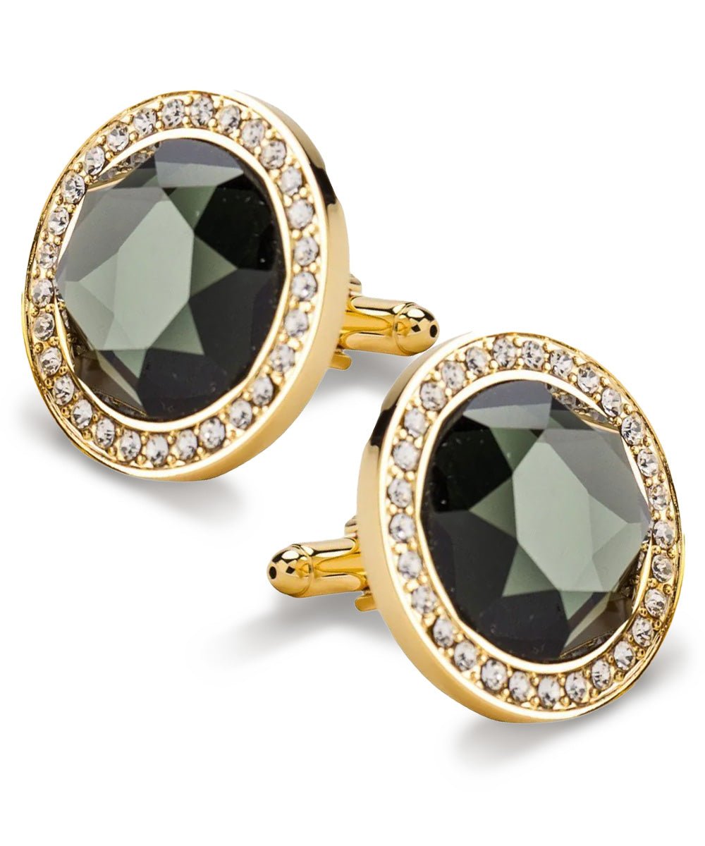 Bling Colorstone Cufflinks with Discus Setting in a Box by Vittorio Vico (CL11XX) (cl - 1130) for Independent Retail Stores by Dubal Brothers