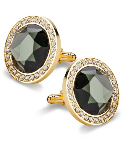 Bling Colorstone Cufflinks with Discus Setting in a Box by Vittorio Vico (CL11XX) (cl - 1130) for Independent Retail Stores by Dubal Brothers