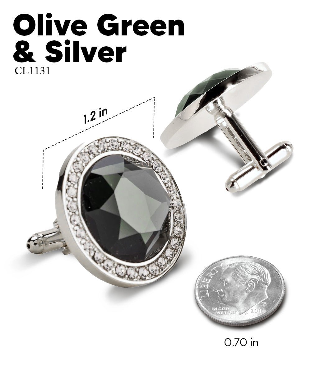 Bling Colorstone Cufflinks with Discus Setting in a Box by Vittorio Vico (CL11XX) (cl - 1131) for Independent Retail Stores by Dubal Brothers