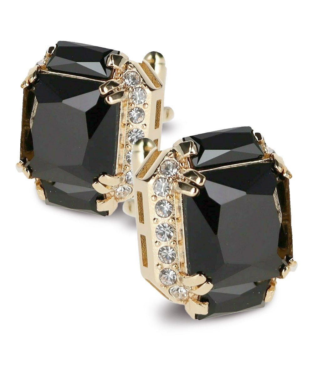 BLING Colorstone Cufflinks with Flanked Rectangular Crystal in a Box by Vittorio Vico (CL74XX) (CL - 7400) for Independent Retail Stores by Dubal Brothers