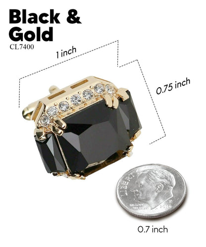 BLING Colorstone Cufflinks with Flanked Rectangular Crystal in a Box by Vittorio Vico (CL74XX) (CL - 7400) for Independent Retail Stores by Dubal Brothers