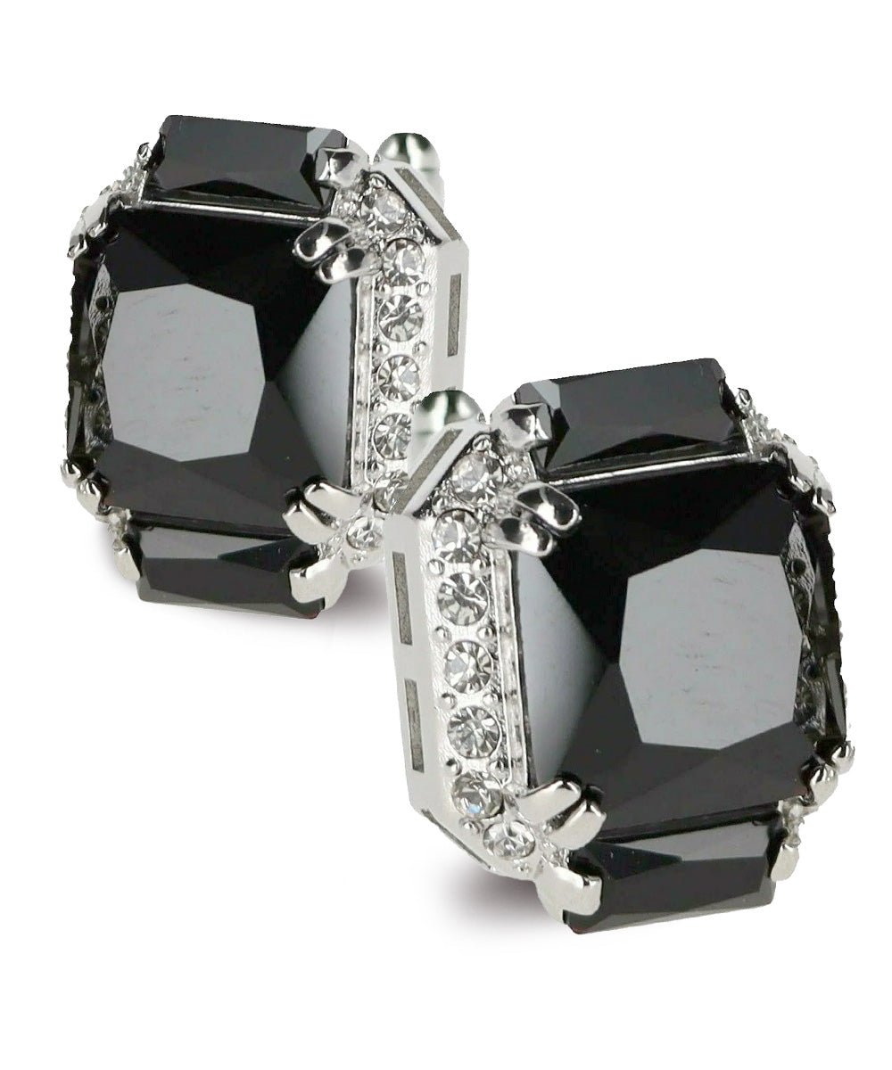 BLING Colorstone Cufflinks with Flanked Rectangular Crystal in a Box by Vittorio Vico (CL74XX) (CL - 7401) for Independent Retail Stores by Dubal Brothers