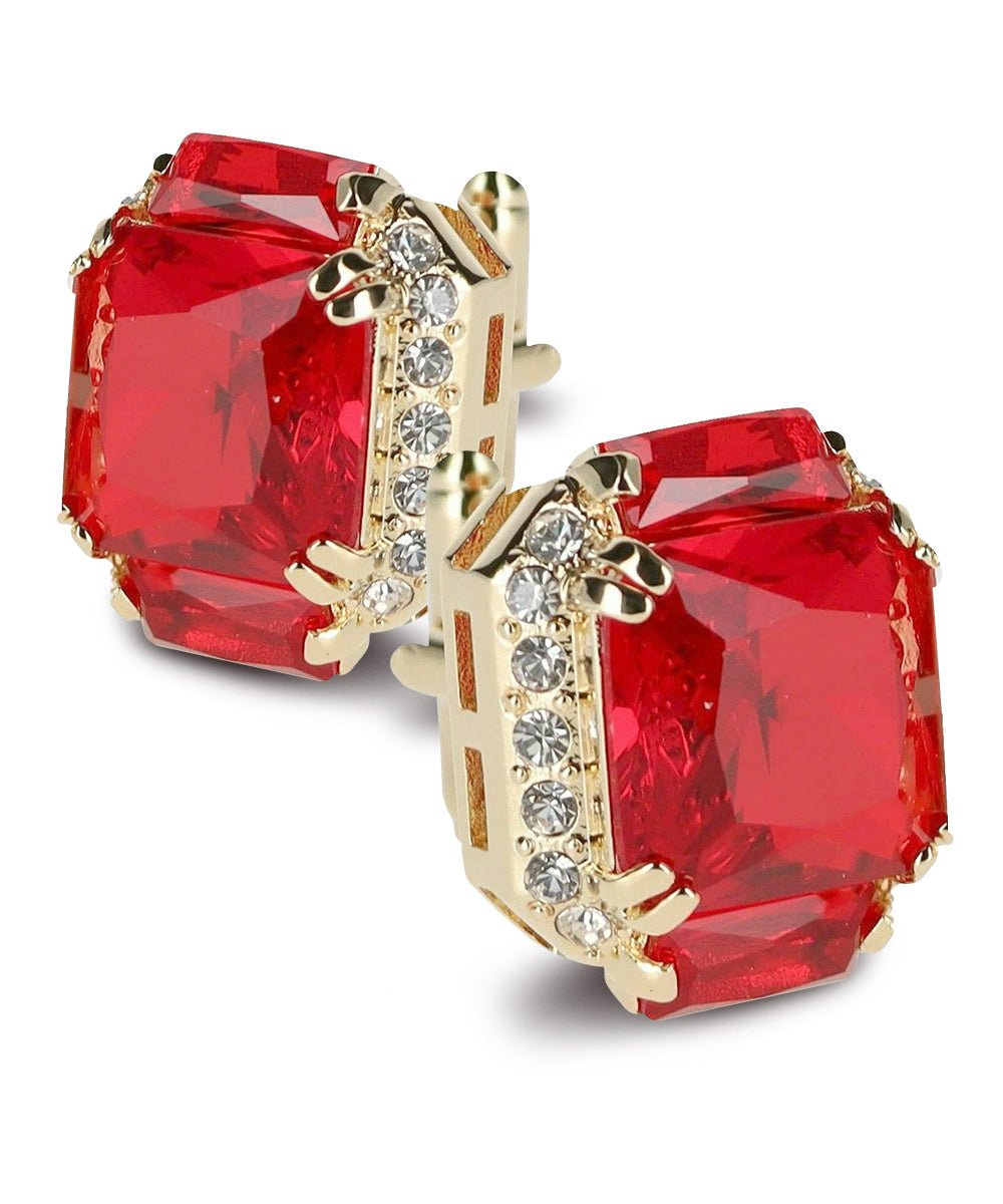 BLING Colorstone Cufflinks with Flanked Rectangular Crystal in a Box by Vittorio Vico (CL74XX) (CL - 7404) for Independent Retail Stores by Dubal Brothers