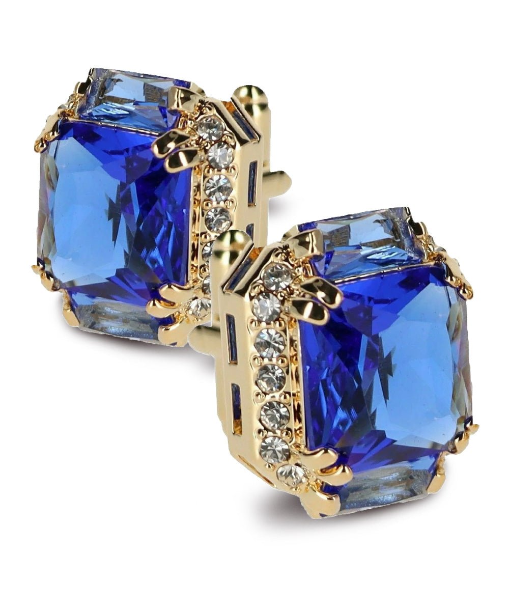 BLING Colorstone Cufflinks with Flanked Rectangular Crystal in a Box by Vittorio Vico (CL74XX) (CL - 7406) for Independent Retail Stores by Dubal Brothers
