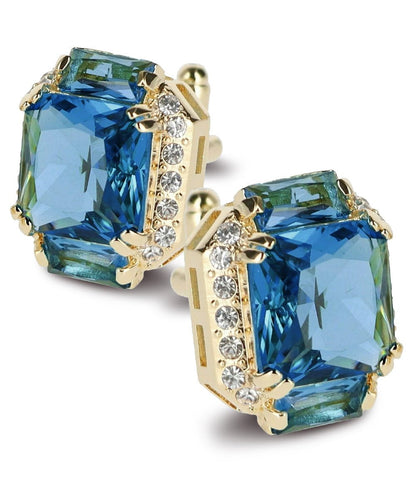 BLING Colorstone Cufflinks with Flanked Rectangular Crystal in a Box by Vittorio Vico (CL74XX) (CL - 7426) for Independent Retail Stores by Dubal Brothers