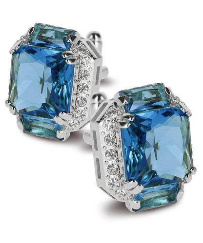 BLING Colorstone Cufflinks with Flanked Rectangular Crystal in a Box by Vittorio Vico (CL74XX) (CL - 7427) for Independent Retail Stores by Dubal Brothers