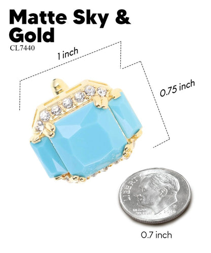 BLING Colorstone Cufflinks with Flanked Rectangular Crystal in a Box by Vittorio Vico (CL74XX) (CL - 7440) for Independent Retail Stores by Dubal Brothers