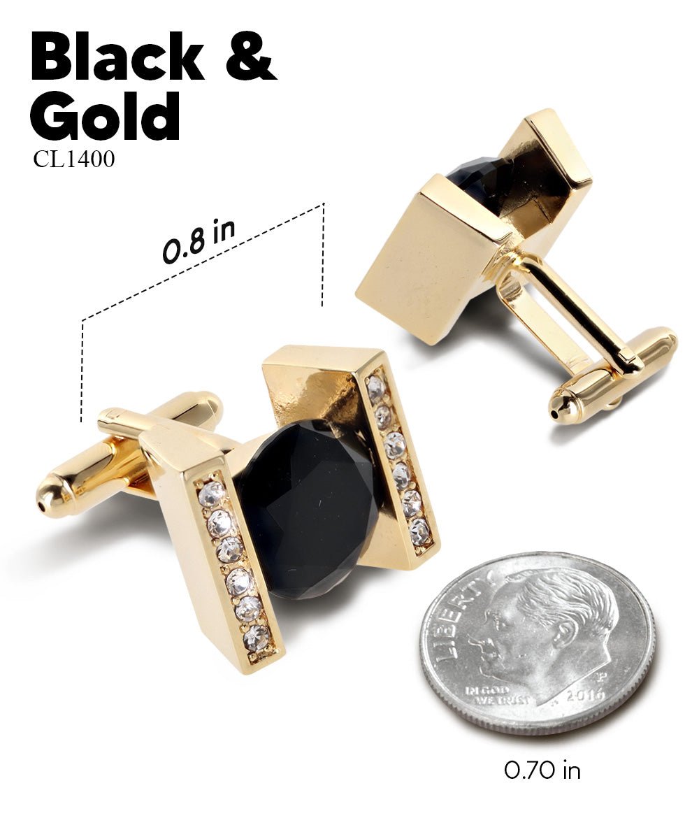 Bling Colorstone Cufflinks with Princess Setting in a Box by Vittorio Vico (CL14XX) (cl - 1400) for Independent Retail Stores by Dubal Brothers