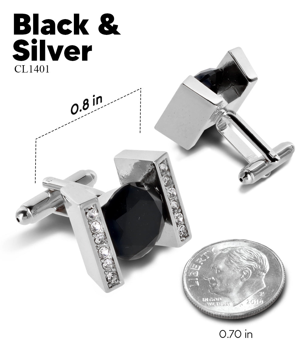 Bling Colorstone Cufflinks with Princess Setting in a Box by Vittorio Vico (CL14XX) (cl - 1401) for Independent Retail Stores by Dubal Brothers