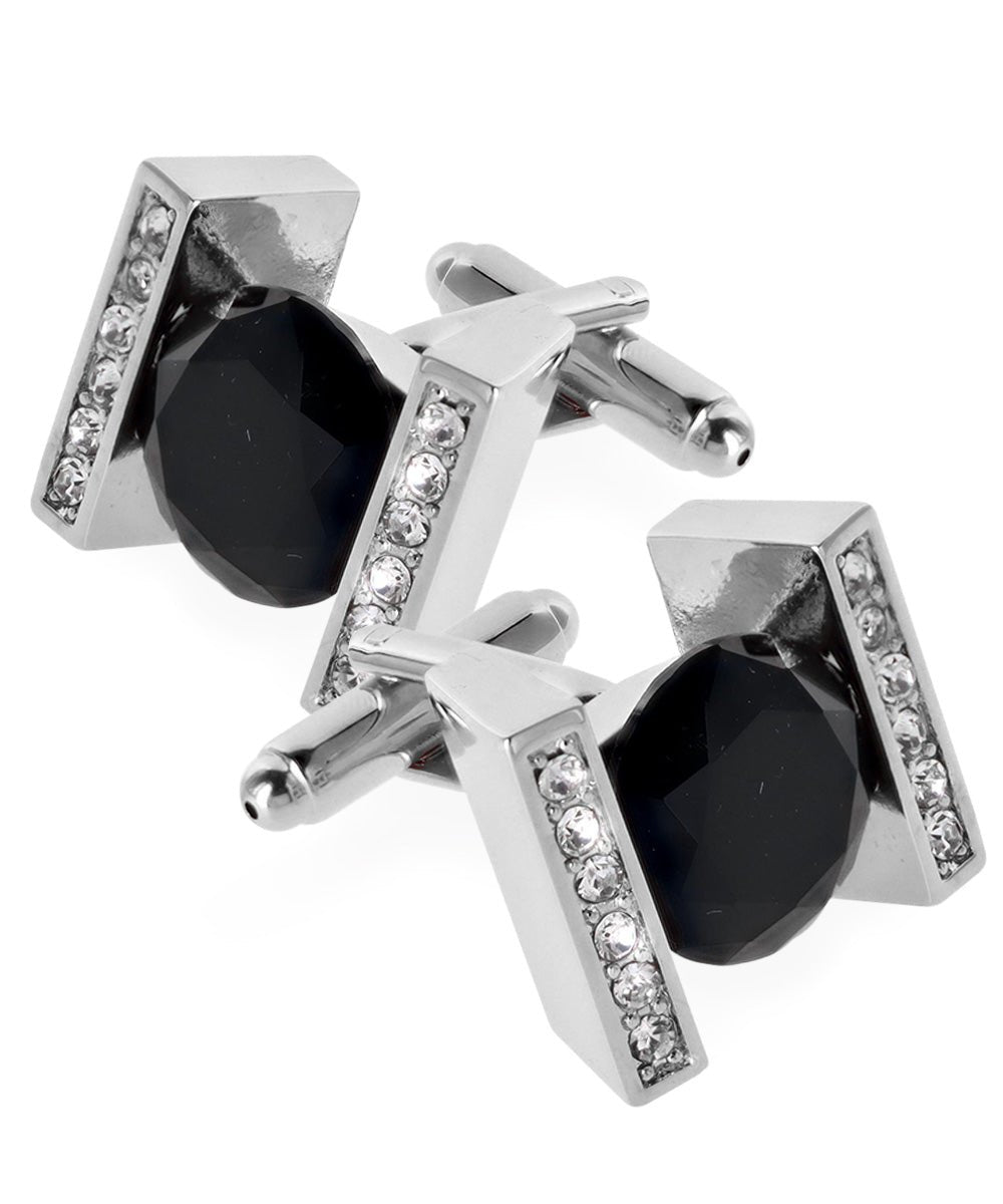 Bling Colorstone Cufflinks with Princess Setting in a Box by Vittorio Vico (CL14XX) (cl - 1401) for Independent Retail Stores by Dubal Brothers