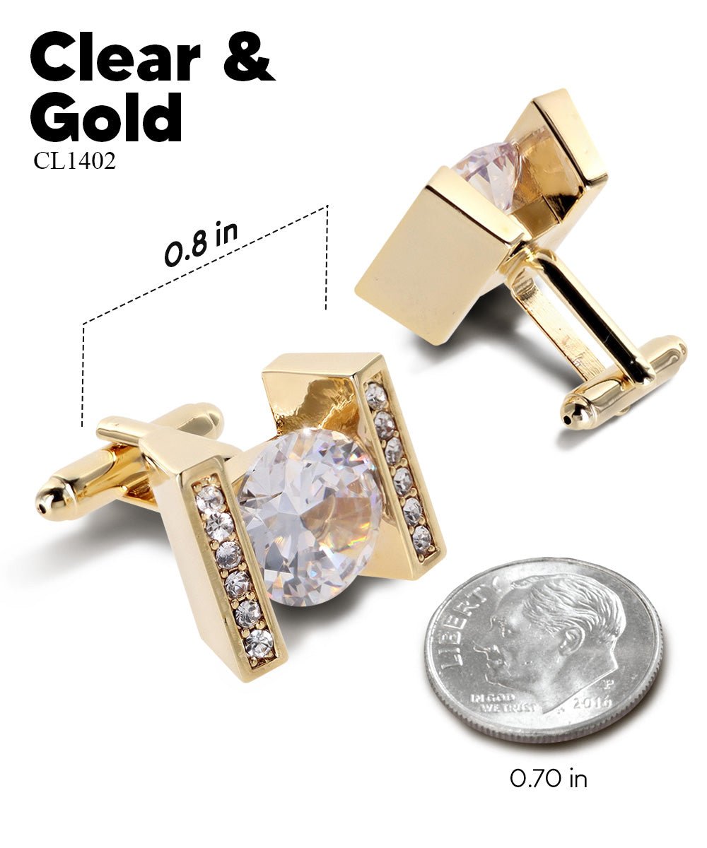 Bling Colorstone Cufflinks with Princess Setting in a Box by Vittorio Vico (CL14XX) (cl - 1402) for Independent Retail Stores by Dubal Brothers