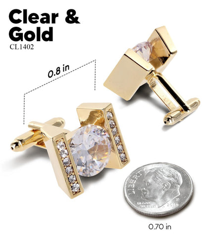 Bling Colorstone Cufflinks with Princess Setting in a Box by Vittorio Vico (CL14XX) (cl - 1402) for Independent Retail Stores by Dubal Brothers