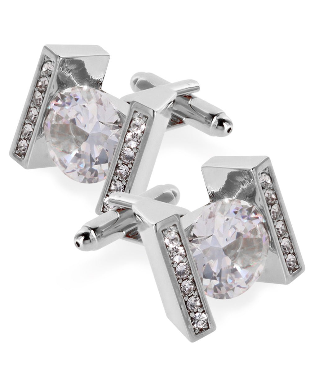 Bling Colorstone Cufflinks with Princess Setting in a Box by Vittorio Vico (CL14XX) (cl - 1403) for Independent Retail Stores by Dubal Brothers