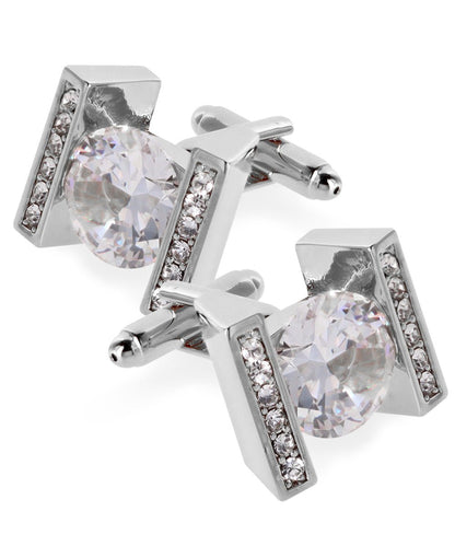 Bling Colorstone Cufflinks with Princess Setting in a Box by Vittorio Vico (CL14XX) (cl - 1403) for Independent Retail Stores by Dubal Brothers