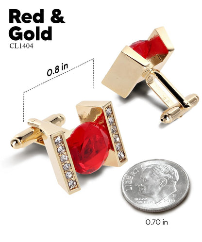 Bling Colorstone Cufflinks with Princess Setting in a Box by Vittorio Vico (CL14XX) (cl - 1404) for Independent Retail Stores by Dubal Brothers