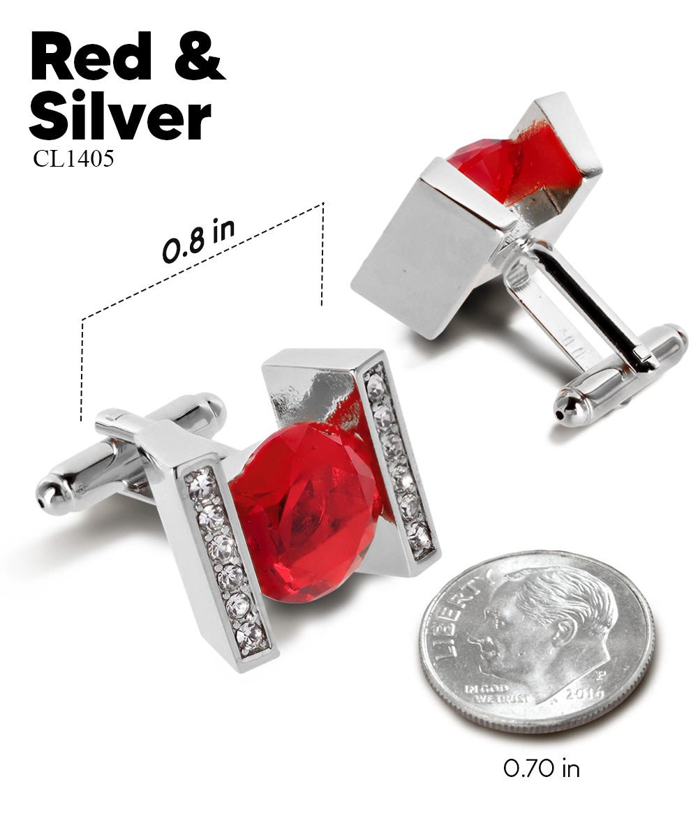 Bling Colorstone Cufflinks with Princess Setting in a Box by Vittorio Vico (CL14XX) (cl - 1405) for Independent Retail Stores by Dubal Brothers