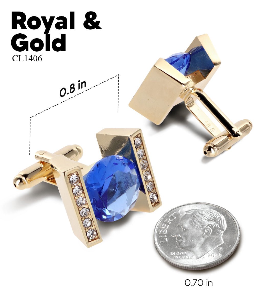 Bling Colorstone Cufflinks with Princess Setting in a Box by Vittorio Vico (CL14XX) (cl - 1406) for Independent Retail Stores by Dubal Brothers