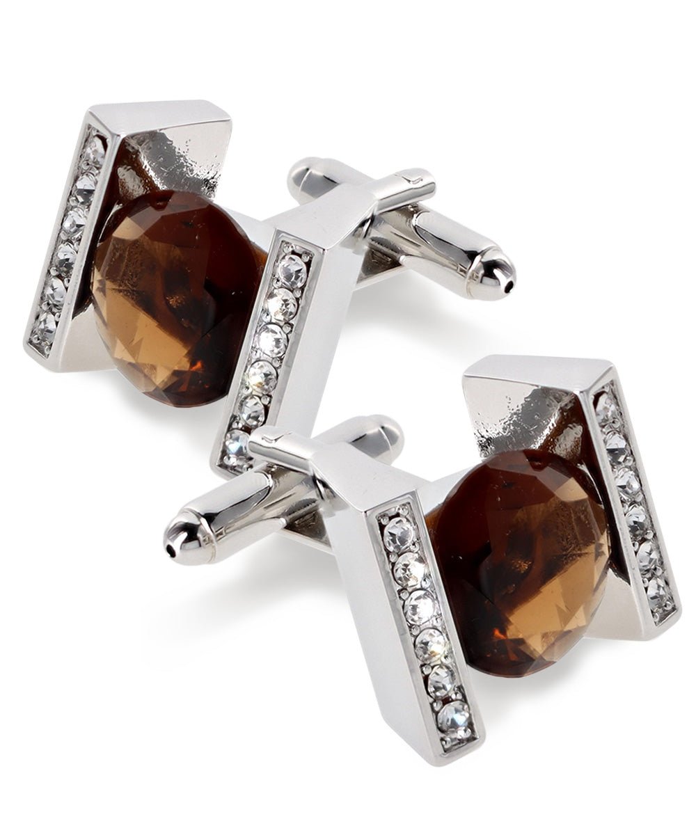 Bling Colorstone Cufflinks with Princess Setting in a Box by Vittorio Vico (CL14XX) (cl - 1409) for Independent Retail Stores by Dubal Brothers