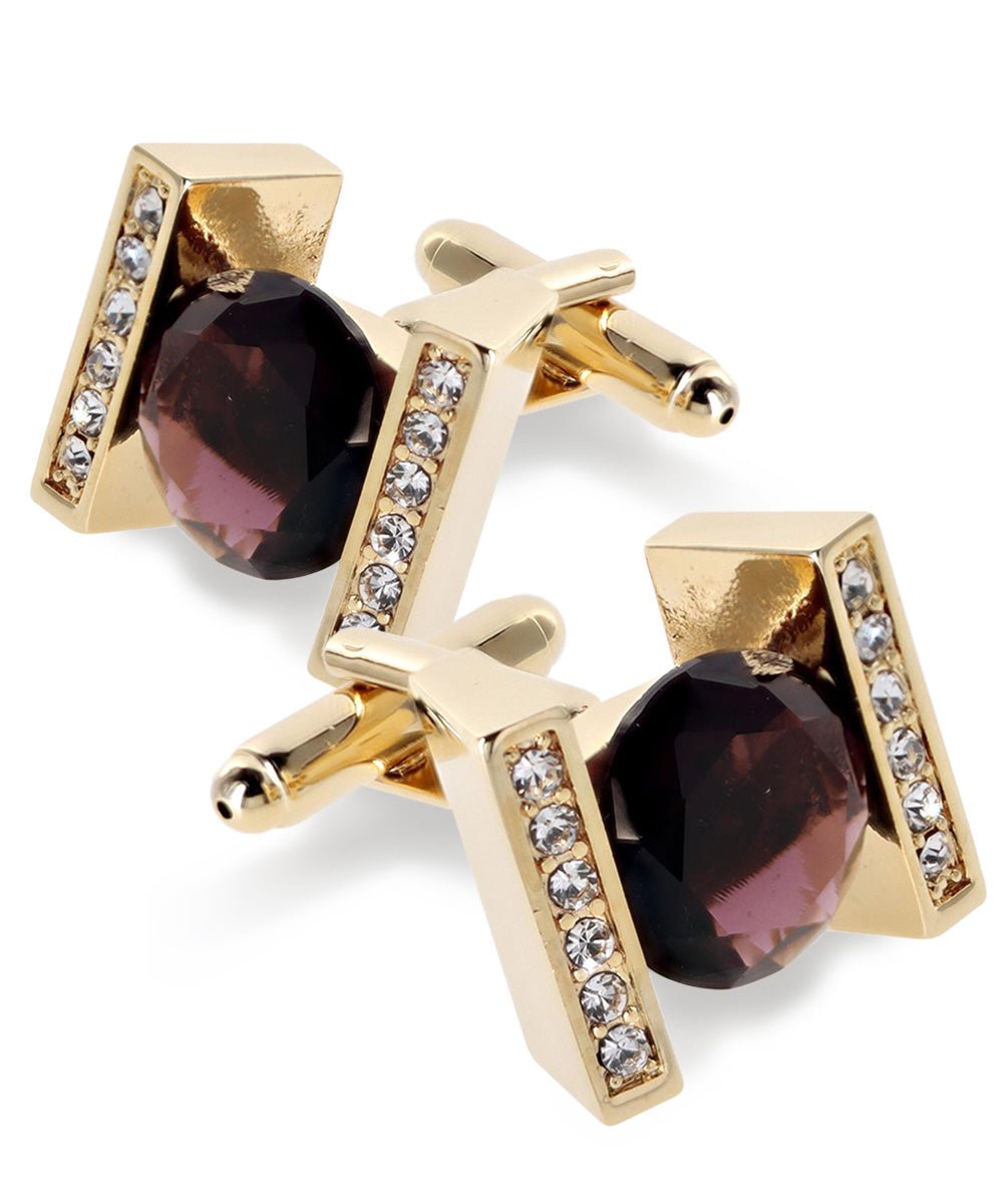 Bling Colorstone Cufflinks with Princess Setting in a Box by Vittorio Vico (CL14XX) (cl - 1410) for Independent Retail Stores by Dubal Brothers