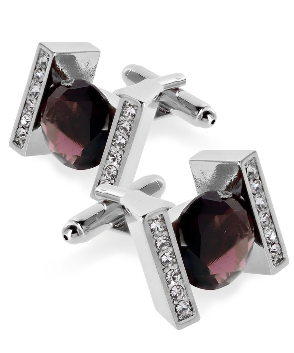 Bling Colorstone Cufflinks with Princess Setting in a Box by Vittorio Vico (CL14XX) (cl - 1411) for Independent Retail Stores by Dubal Brothers