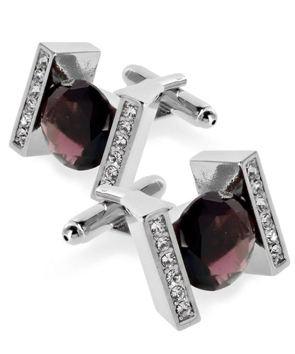 Bling Colorstone Cufflinks with Princess Setting in a Box by Vittorio Vico (CL14XX) (cl - 1411) for Independent Retail Stores by Dubal Brothers