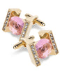 Bling Colorstone Cufflinks with Princess Setting in a Box by Vittorio Vico (CL14XX) (cl - 1412) for Independent Retail Stores by Dubal Brothers