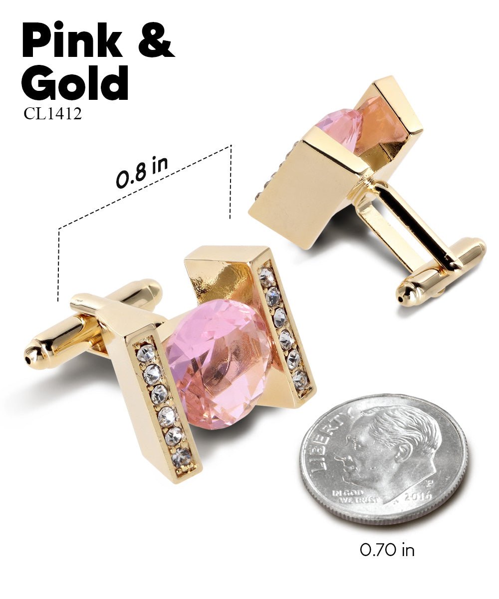 Bling Colorstone Cufflinks with Princess Setting in a Box by Vittorio Vico (CL14XX) (cl - 1412) for Independent Retail Stores by Dubal Brothers