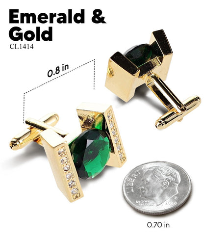 Bling Colorstone Cufflinks with Princess Setting in a Box by Vittorio Vico (CL14XX) (cl - 1414) for Independent Retail Stores by Dubal Brothers