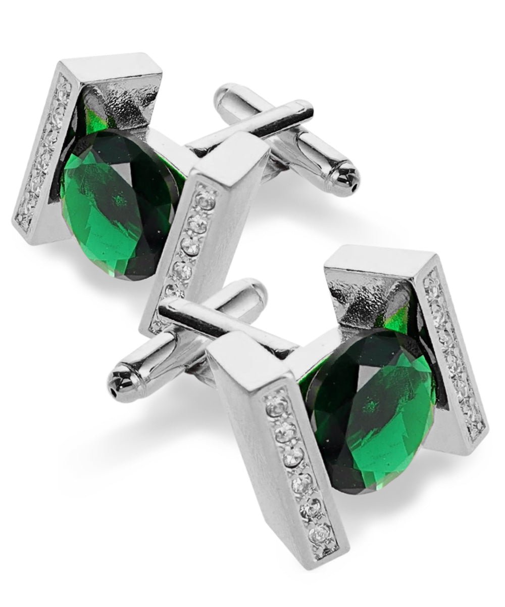 Bling Colorstone Cufflinks with Princess Setting in a Box by Vittorio Vico (CL14XX) (cl - 1415) for Independent Retail Stores by Dubal Brothers