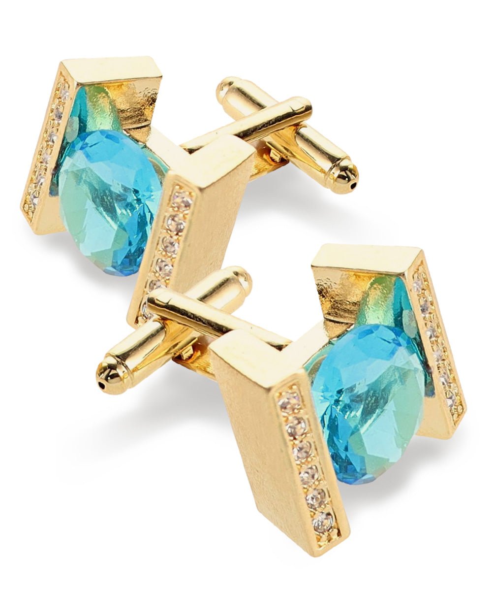 Bling Colorstone Cufflinks with Princess Setting in a Box by Vittorio Vico (CL14XX) (cl - 1416) for Independent Retail Stores by Dubal Brothers